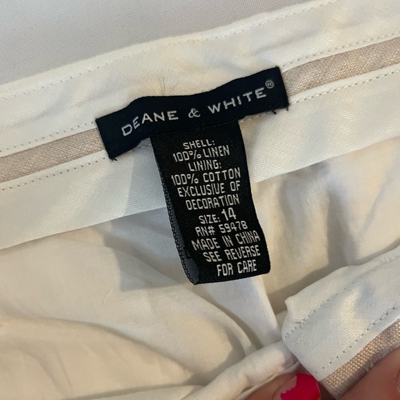 Deanne and white  100 cotton pants with flamingo 🦩 embroidered - Picture 7 of 7